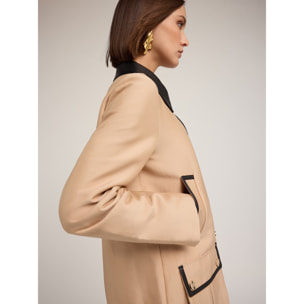 Motivi - Giacca con inserti in tessuto spalmato - Beige