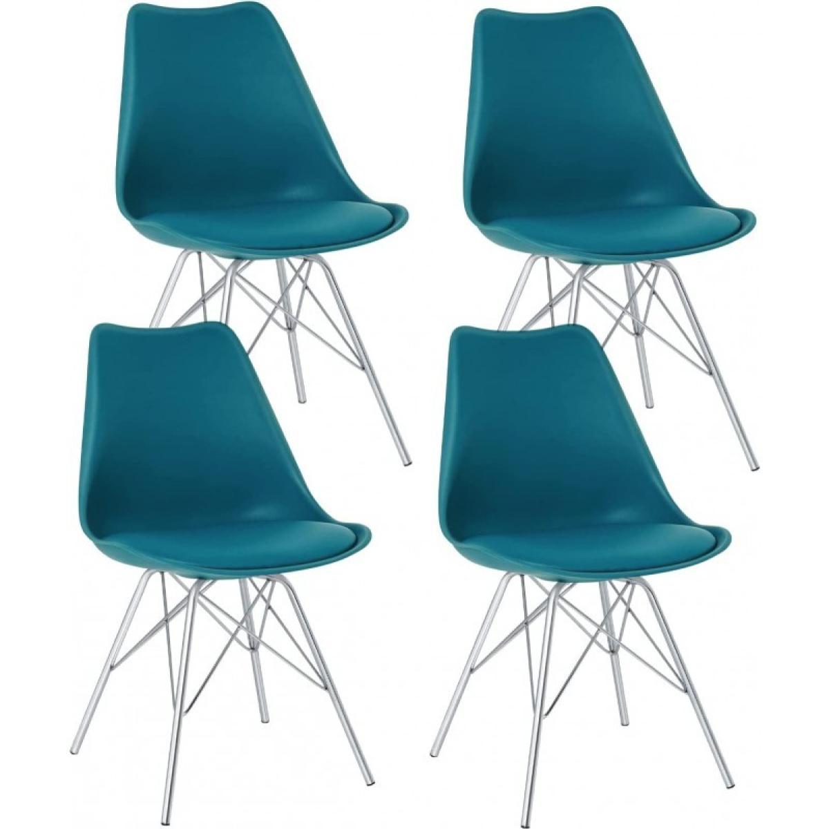 Chaise Epura bleu canard X4