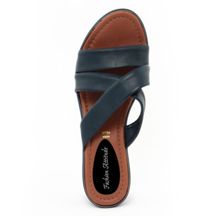 Sandalo con zeppa Donna colore Blu