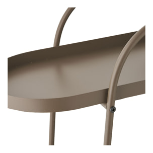 Carrello bar Empoli in acciaio marrone sabbia con 2 ripiani 27,5x60x64 cm