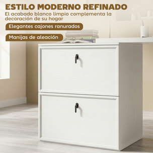 Escritorio Reversible en Forma de L, Mesa de Escritorio con 2 Cajones Archivadores, Diseño Moderno para Espacios Pequeños, Oficina en Casa, Blanco