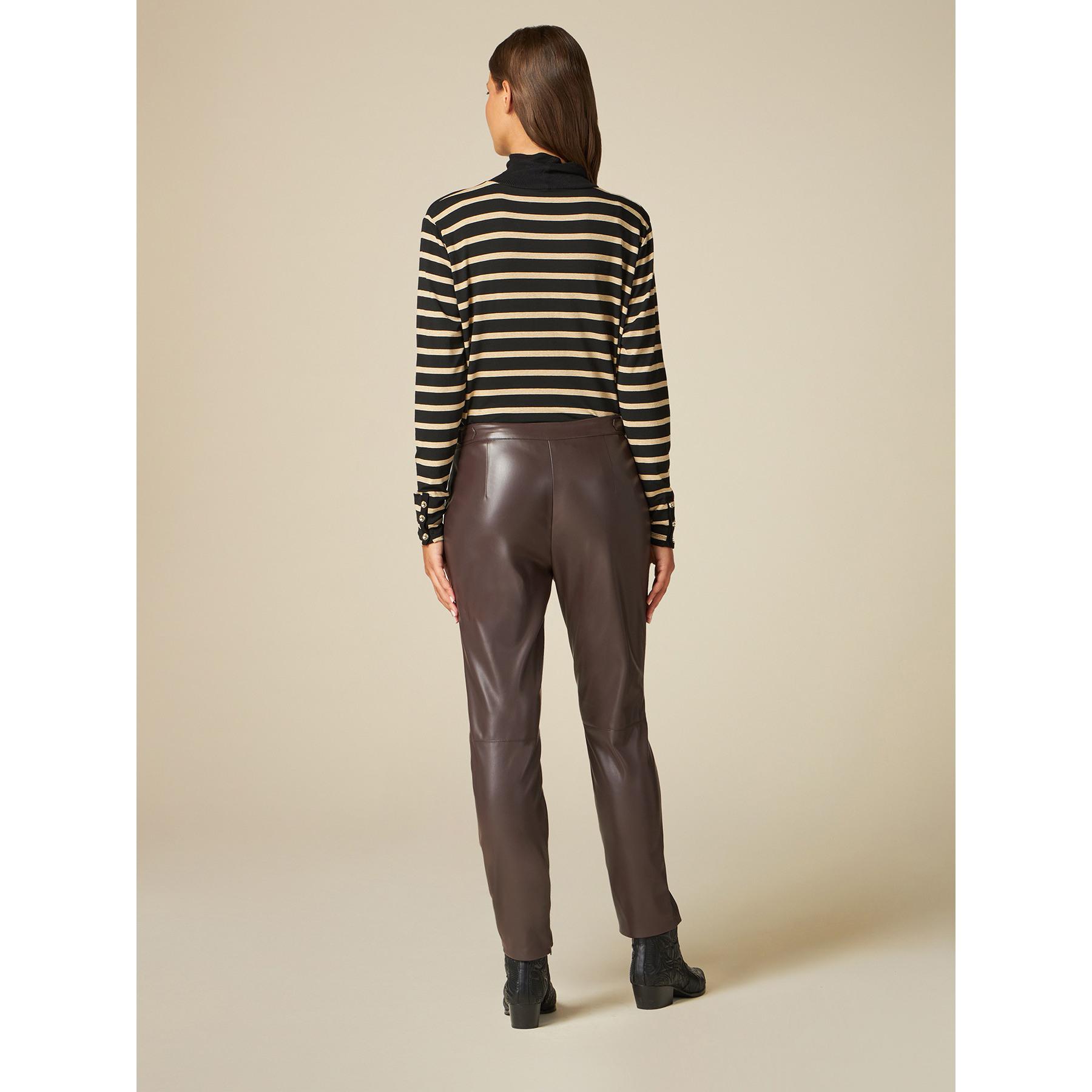 Oltre - Pantaloni skinny con dettaglio catene - Marrone