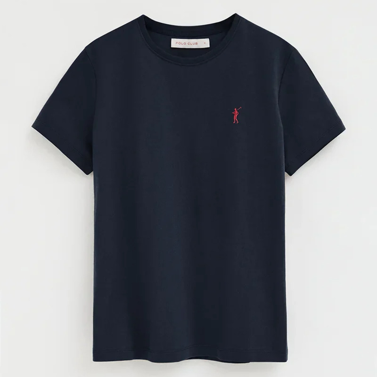 Camiseta azul marino de manga corta y cuello redondo con bordado Rigby Go