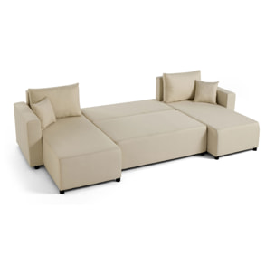 Regala - canapé panoramique - 7 places - convertible avec coffre - en tissu - Beige