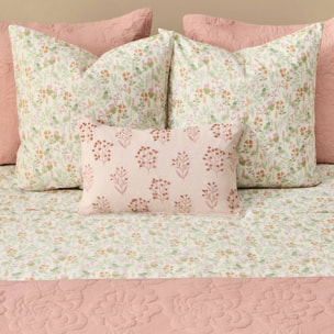 Funda nórdica algodón flores Ferda color verde 100% Algodón percal