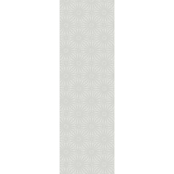 Chemin de table polyester motif jacquard gris Mille riads alouette