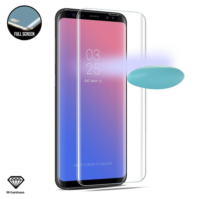 Protezione in vetro temperato premium a schermo intero curvo 4D con accessori per l'installazione per Samsung S9 Plus