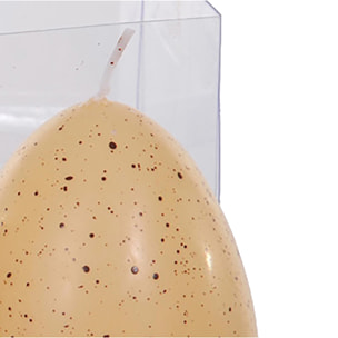 Candela A Uova Macchiate, 2 Pezzi. Altezza 9 Cm - Pezzi 4 - 7X9,5X7cm - Colore: Bianco - Bianchi Dino - Candele Pasquali