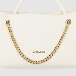 Bolso - Blanco - Medida: 33 cm x 18 cm x 9 cm