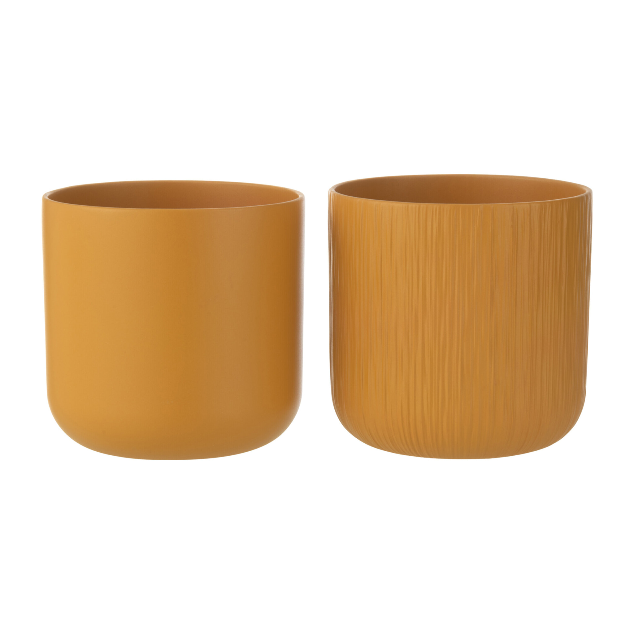 J-Line cache-pot Gen - céramique - ocre - XL - 2 pièces - Ø 26.5 cm