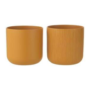 J-Line cache-pot Gen - céramique - ocre - XL - 2 pièces - Ø 26.5 cm