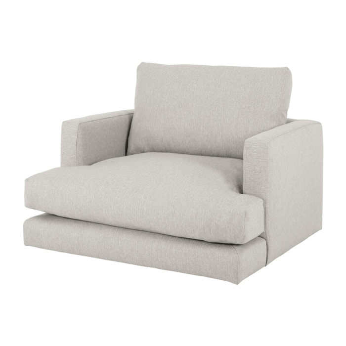 Sillón tono gris claro de 105cm Alto: 85 Largo: 108 Ancho: 105