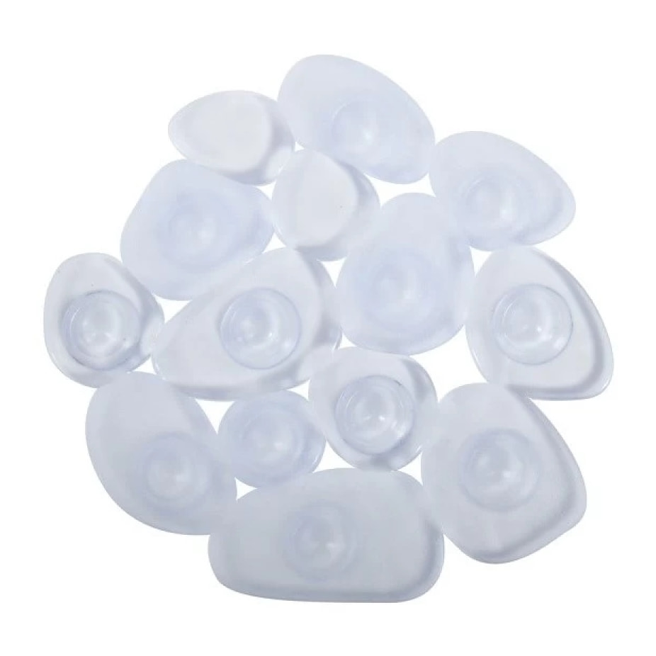 Lot de 4 Tapis antiderapants de douche ou baignoire PVC GALETS 12x13cm Transparent MSV