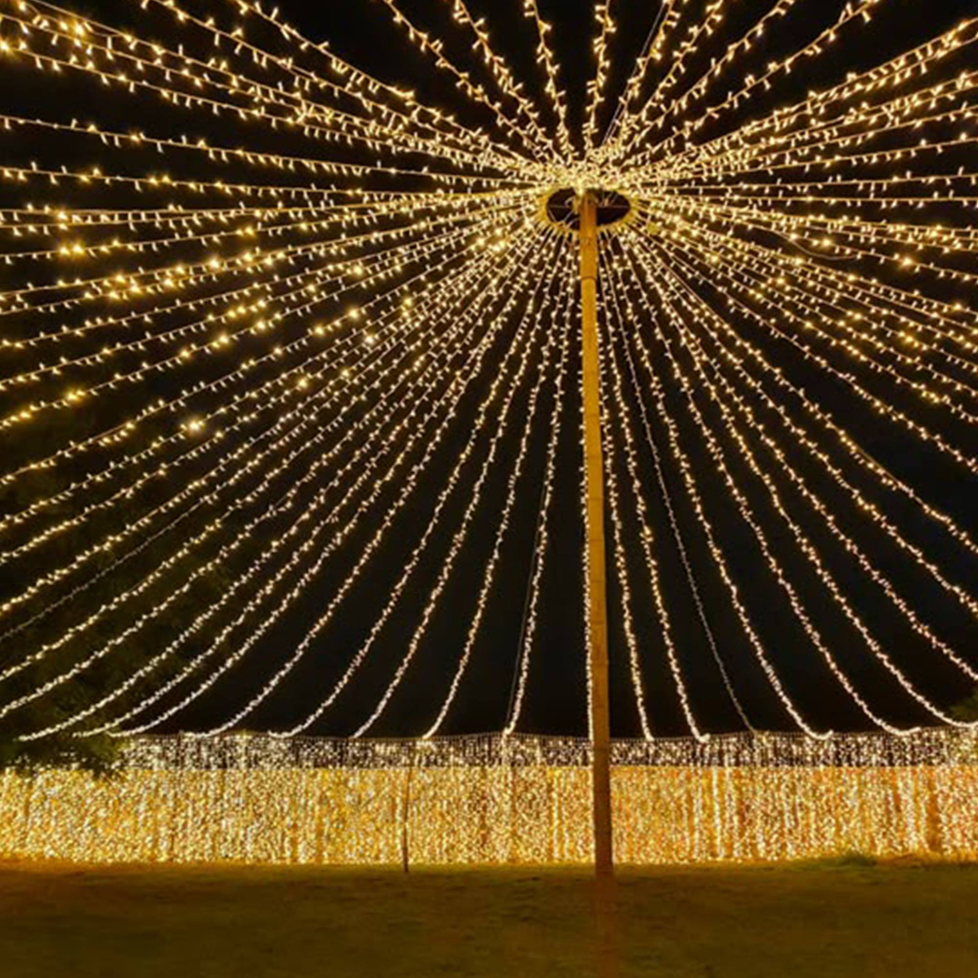 Guirnalda de luces led blanco cálido y extra cálido con controlador de 8 funciones y temporizador