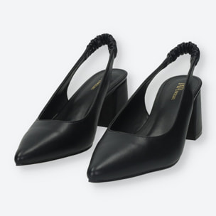 Décolleté sling back Donna Tata Italia Nero