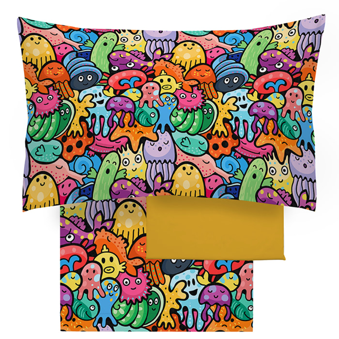 Completo letto monster 100% cotone