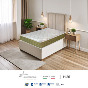 "Elegance Spring" H26 cm 80x190 guanciale Memeory OMAGGIO a molle insacchettate indipendenti , 7 zone a portanza differenziata arrotolato