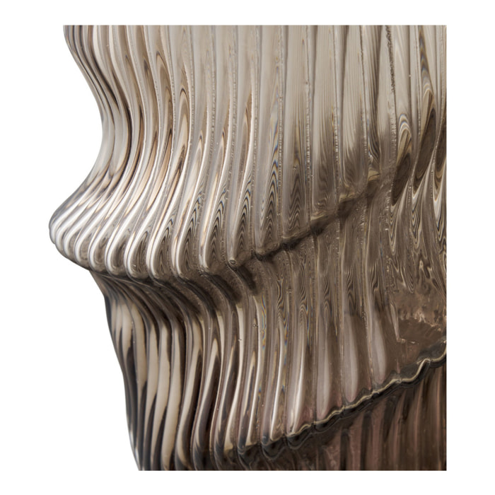 Vaso in vetro soffiato a bocca marrone Vikasa Home ø17x25 cm