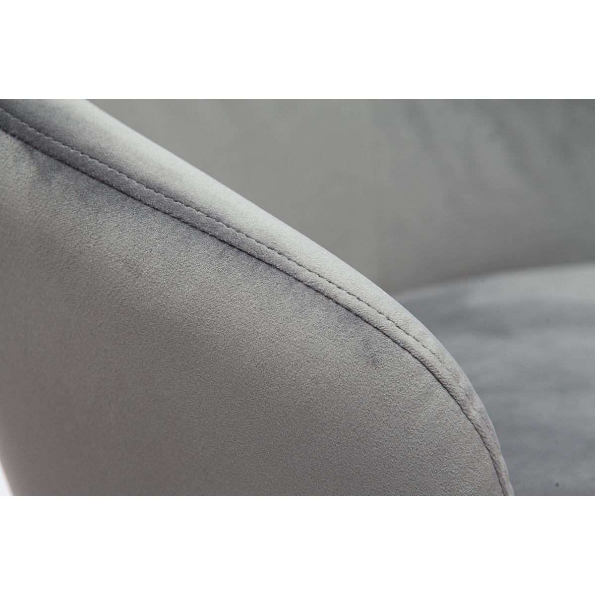 Chaises design en tissu velours gris, bois noir et métal doré (lot de 2) BRIZO