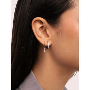 Pendiente Suelto Aro Doble Spark Plata