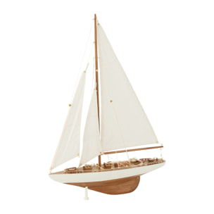 J-Line décoration Bateau à Voiles - bois - naturel/blanc - medium