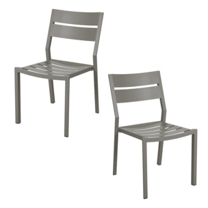 Chaise de jardin en aluminium gris sable (lot de 2) STOCKHOLM