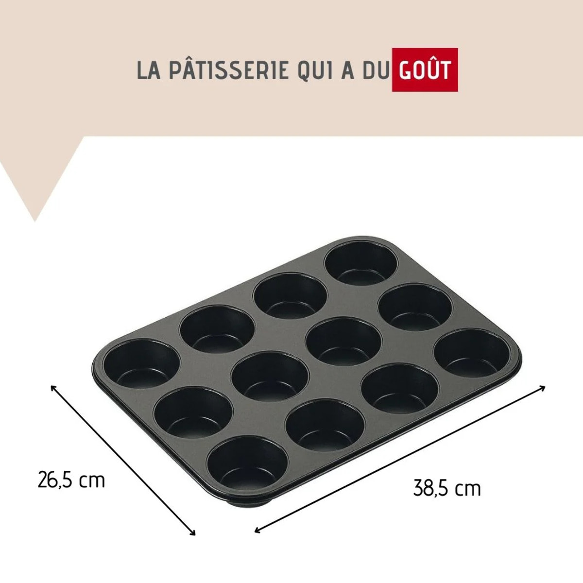 Moule à muffins 12 empreintes 38 x 26 cm Zenker Black Metallic