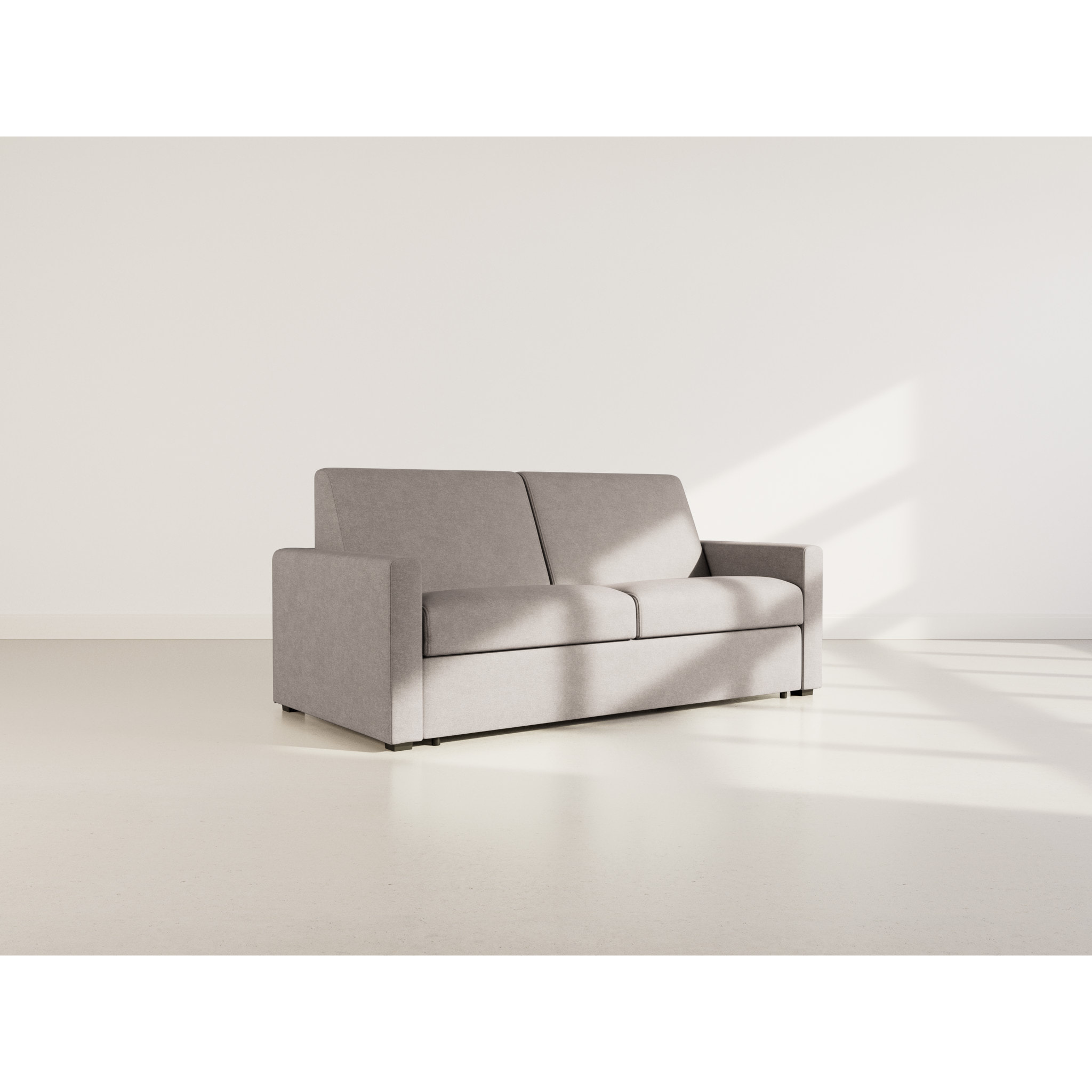 Julia - canapé lit 3 places convertible express couchage quotidien 140 cm matelas 14 cm en tissu - Gris