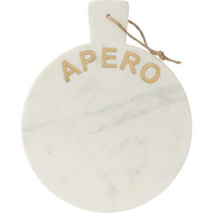 J-Line planche à fromage Rond Apero Marbre - pierre - blanc