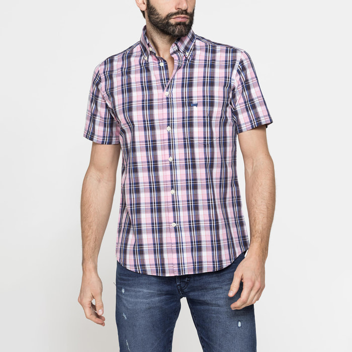 CAMICIA A MANICA CORTA IN COTONE CON FANTASIA