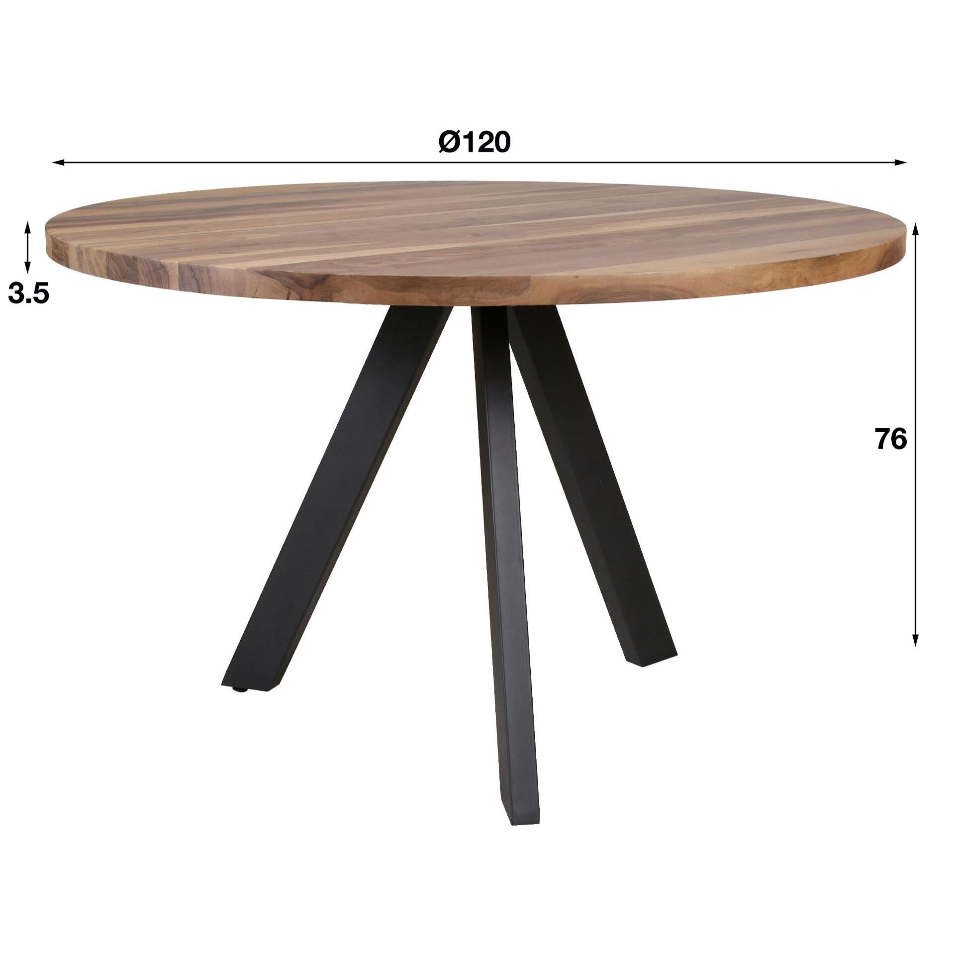 Table ronde en bois 120 cm HALIFAX