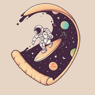 Affiche enfant surf en cosmos  Affiche seule