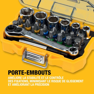 Coffret de 24 pièces avec douilles et embouts 25 mm - DEWALT - DT71516-QZ