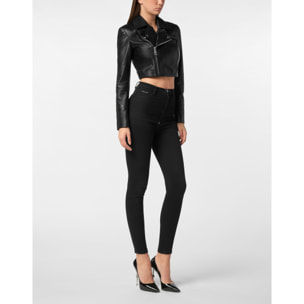 PHILIPP PLEIN Leather Biker FLAME RACING