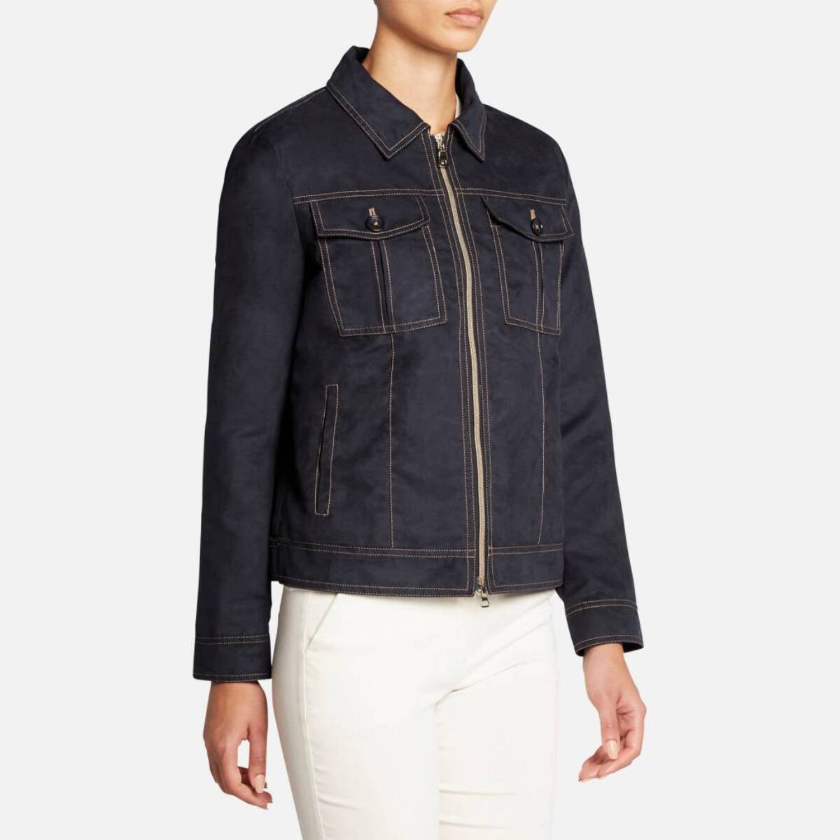 Chaqueta Mujer de la marca GEOX  modelo W LICENA SHORT JKT AZUL