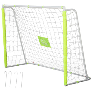 Portería de Fútbol, Puerta de Fútbol con Soporte de Metal y Red, para Entrenamiento en Jardín, Aire Libre, 186x62x123 cm, Blanco y Amarillo