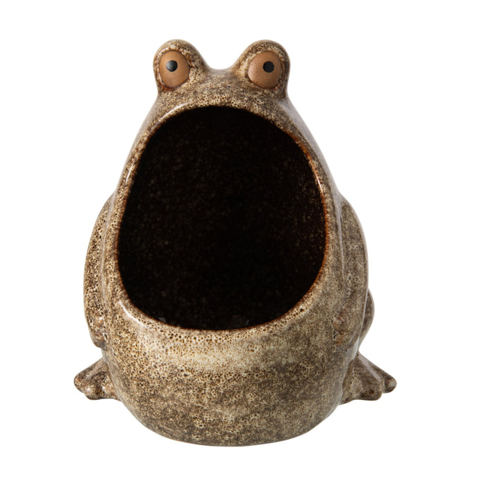 J-Line Cache-Pot Grenouille - grès beige - large