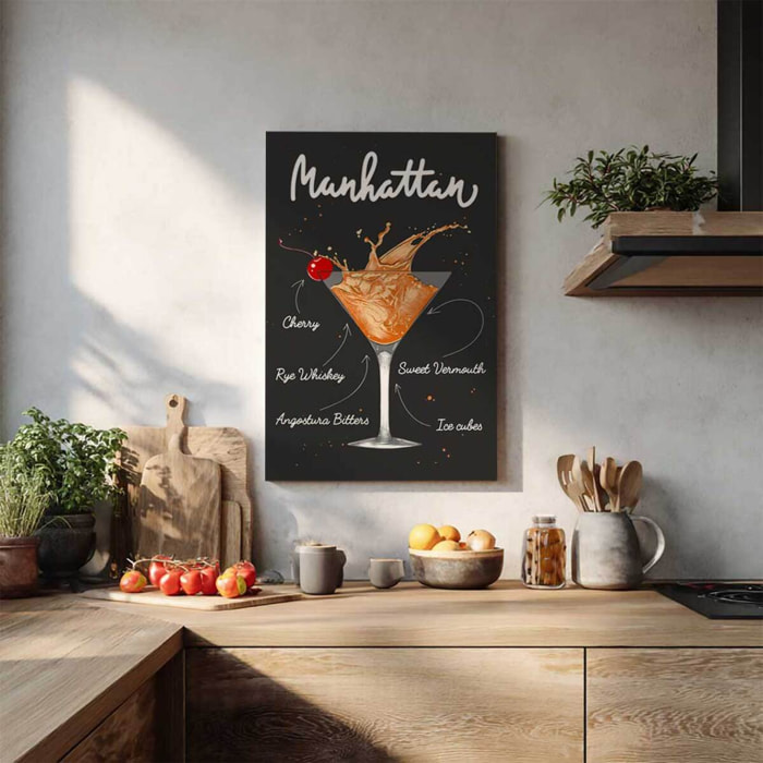 Tableau cocktail Manhattan Toile imprimée