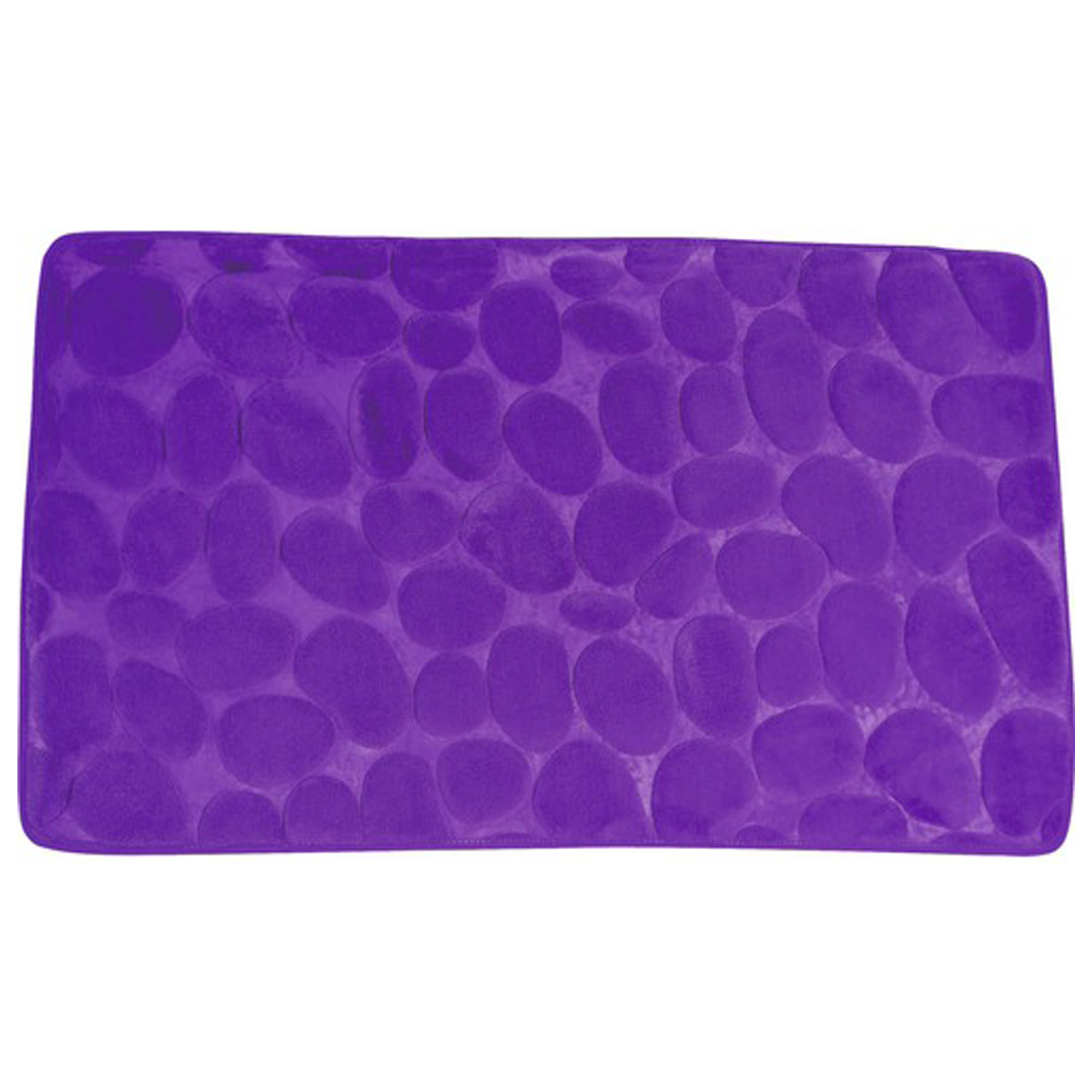 Alfombra de baño MSV de espuma con efecto piedras en color violeta 50 x 80 cm