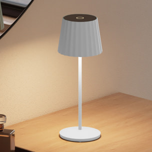 6 Lampes de table ABBY Blanc H30cm + base de chargement