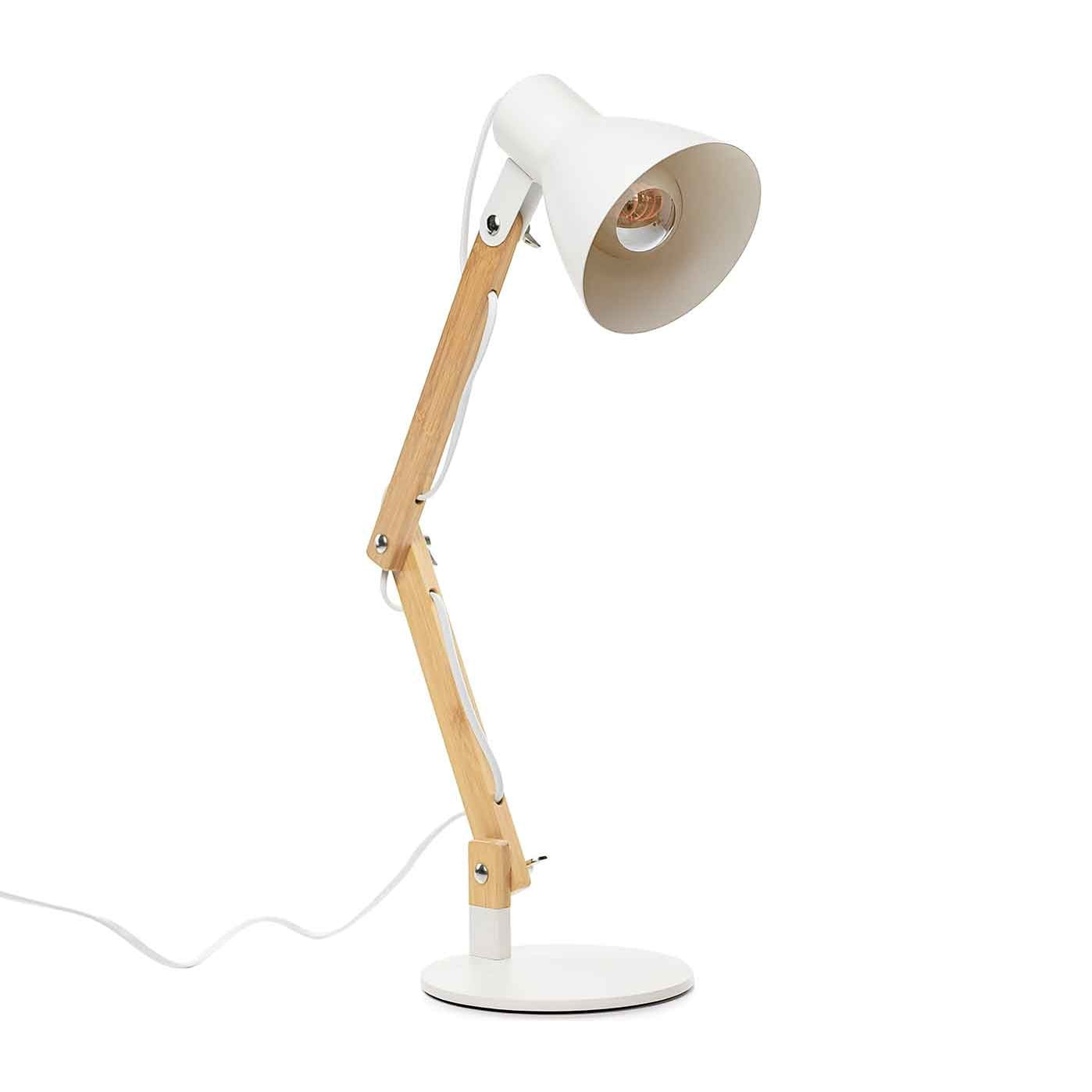 Lampe de bureau ivan bois blanc