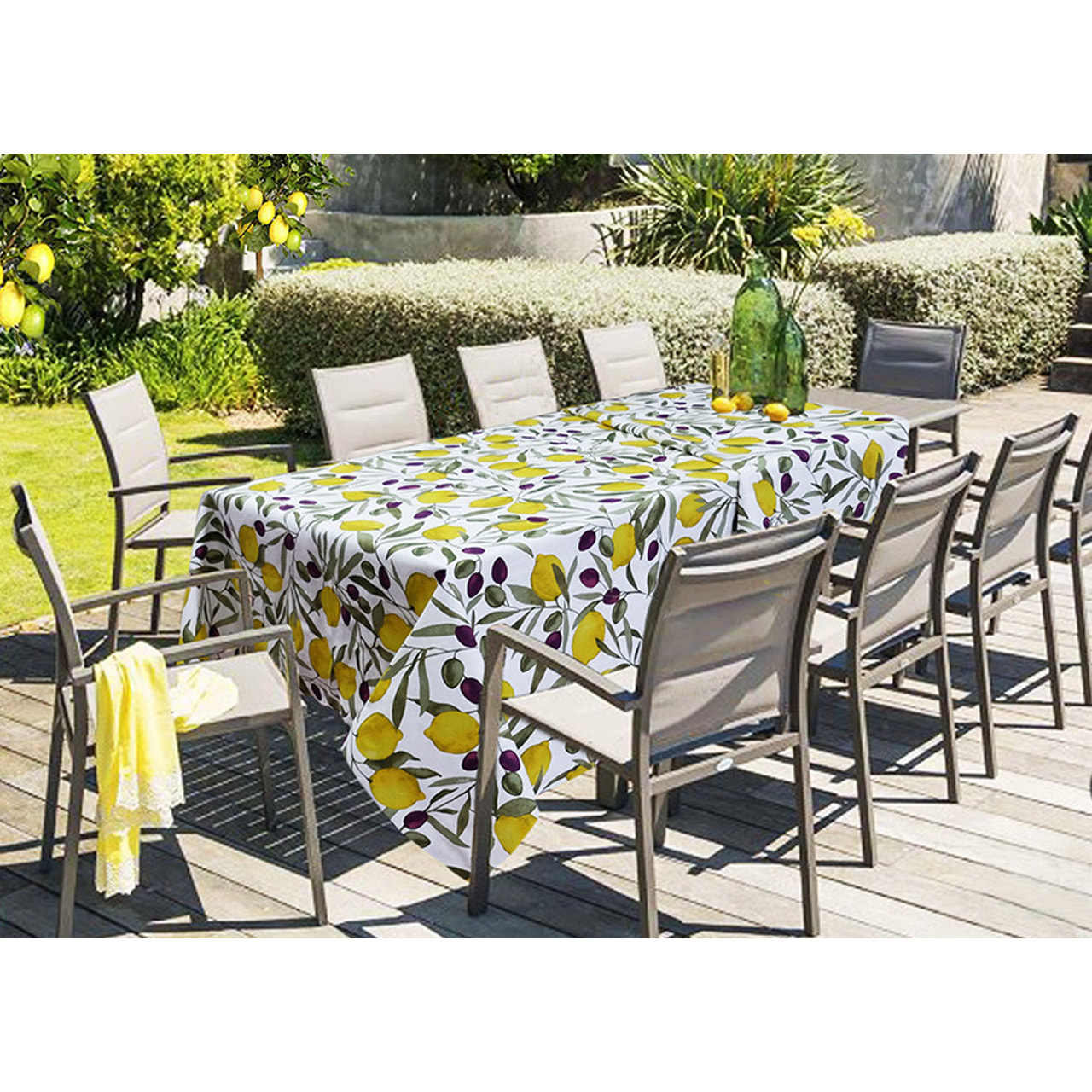 Tovaglia Cucina Resinata Idroleppelente Antimacchia Disegno Garda 140x240