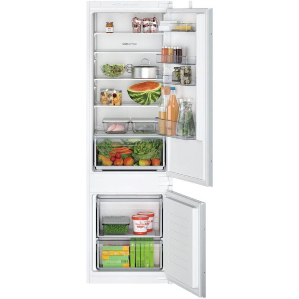 Réfrigérateur combiné encastrable BOSCH KIV87NSE0, Série 2, Eco Airflow