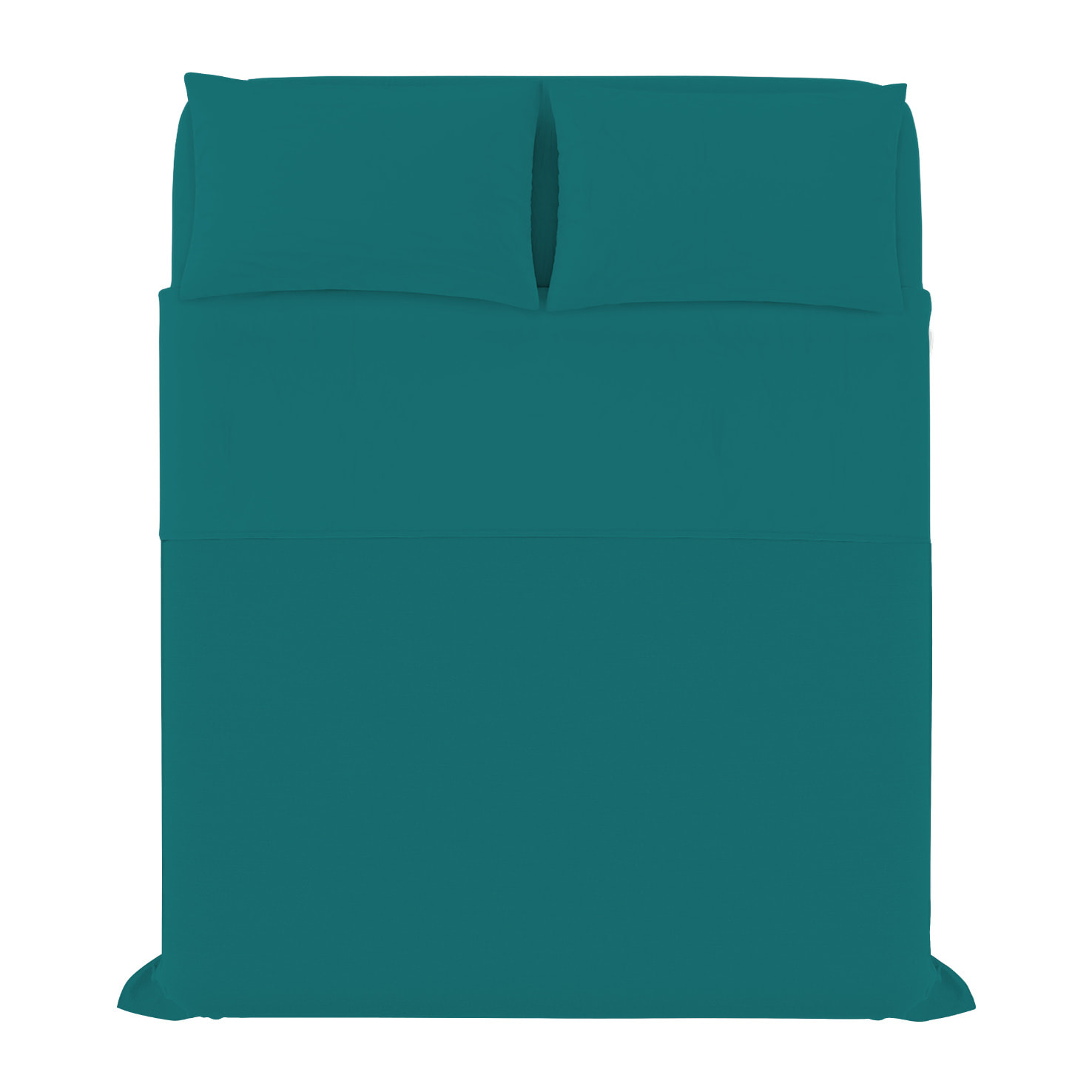 COMPLETO LETTO MAX COLOR, 100% Cotone, Made in Italy - VERDE BOTTIGLIA