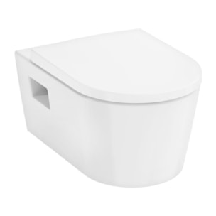Pack WC Bati-support Geberit Duofix + WC sans bride EluPura Original S + Abattant classique + Plaque blanche (EluPuraSGeb3)