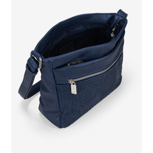 Bolso bandolera azul marino con detalles bordados