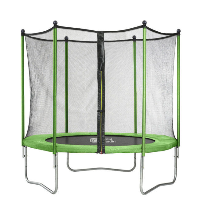 Trampoline "Yoopi 2" - Ø 1.80 m - avec filet + échelle + couverture + kit d'ancrage