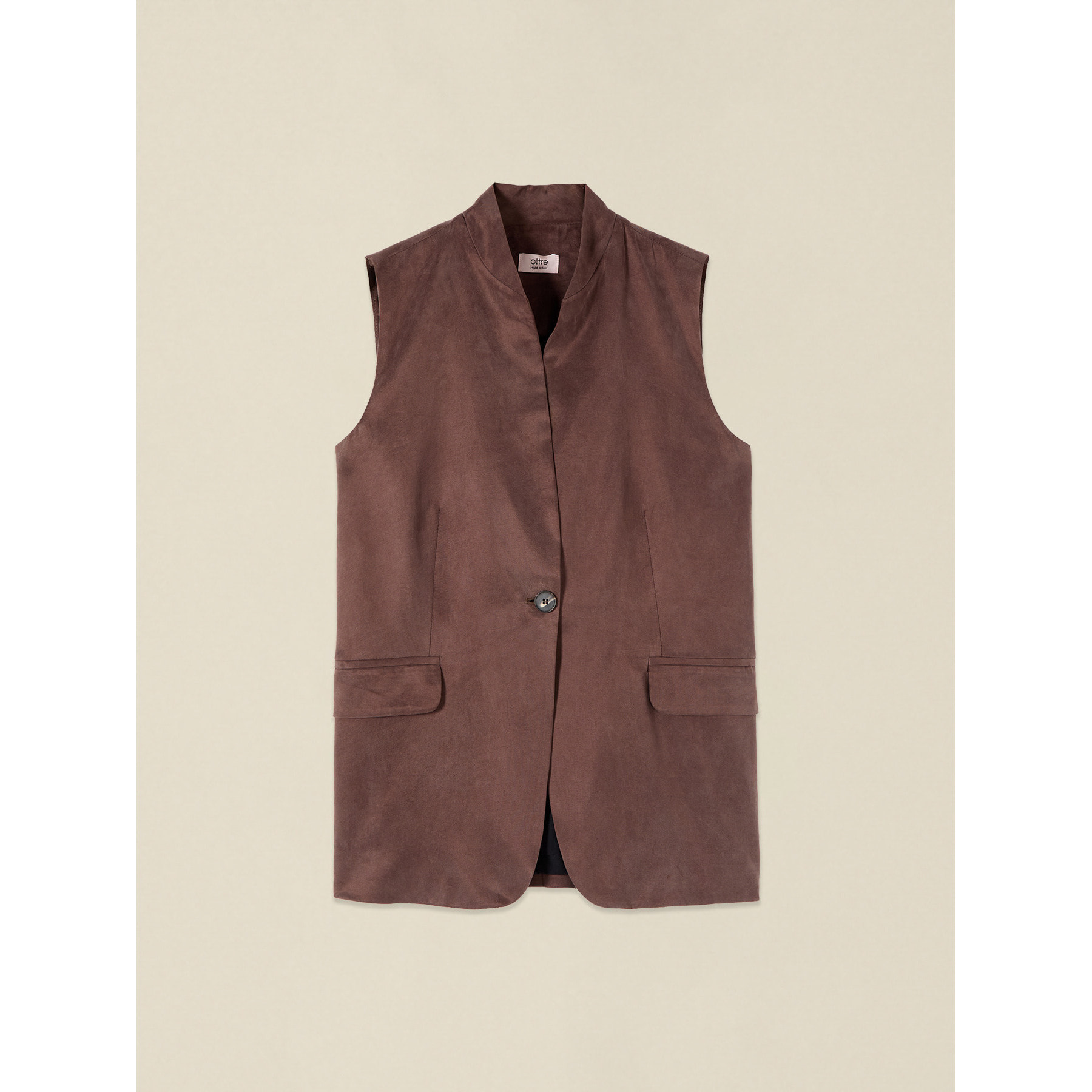 Oltre - Gilet sartoriale in lyocell - Marrone