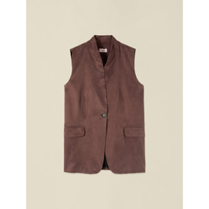Oltre - Gilet sartoriale in lyocell - Marrone