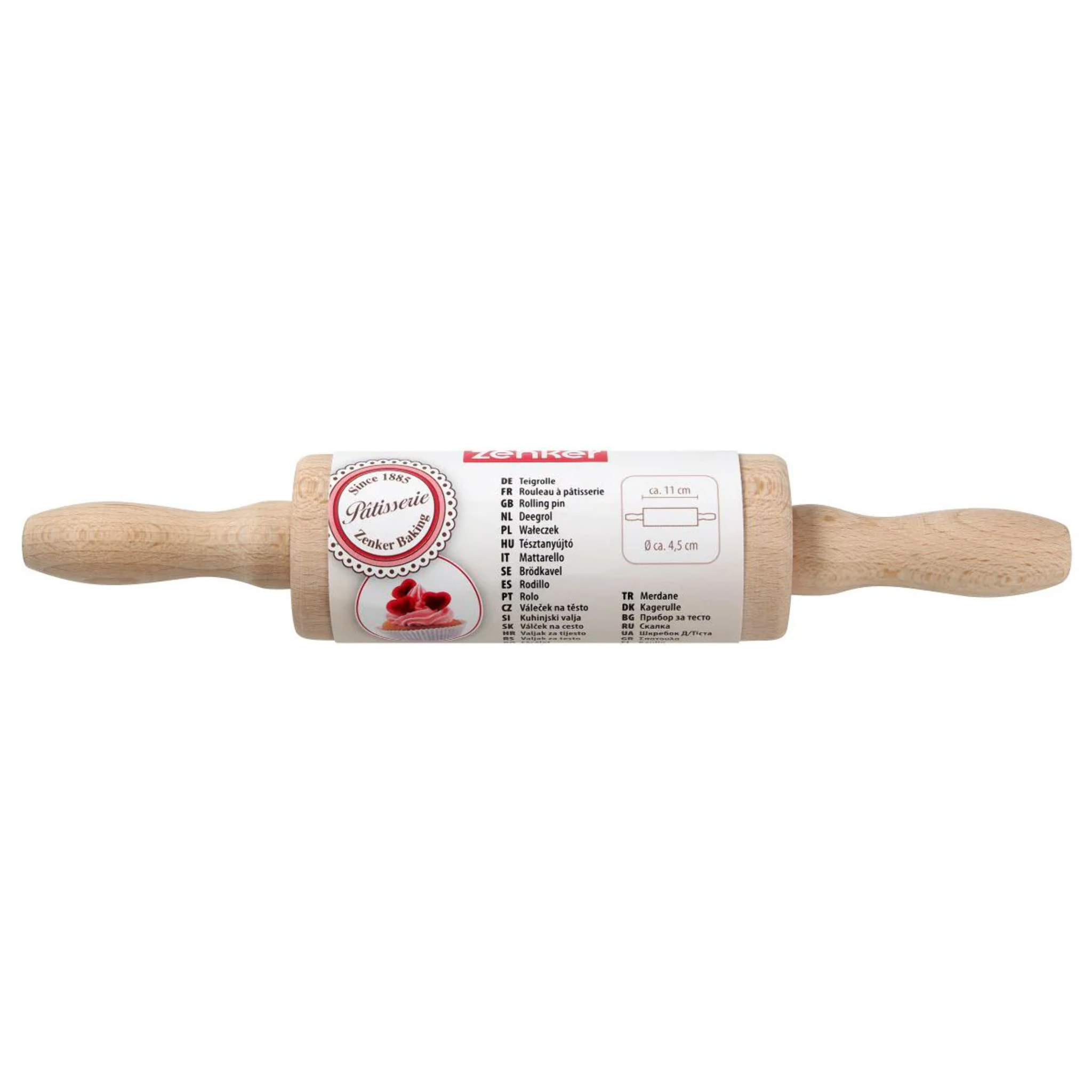 Mini rouleau à pâtisserie en bois 23 cm Zenker